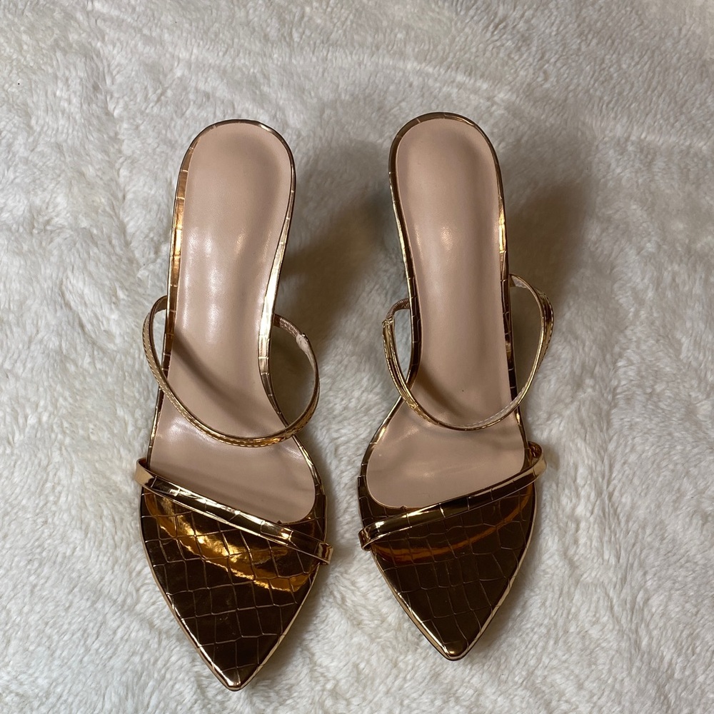 Elegant Gold Women's Heels